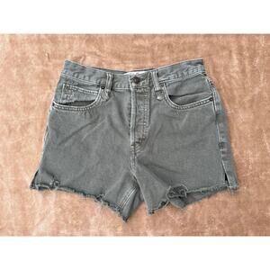 We The Free Distressed Green Denim Shorts Cutoffs Women’s‎ Size 26 Free People